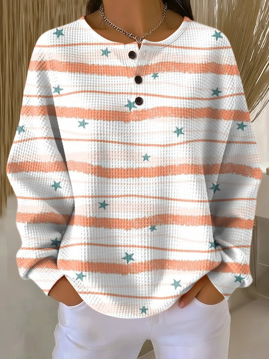 Tara | Sweater with Stripes and Star Pattern - Rosalie and Grace