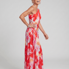 Taya™ | One Shoulder Pleated Bodice Midi Dress - Rosalie and Grace