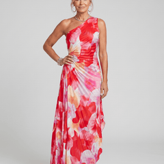 Taya™ | One Shoulder Pleated Bodice Midi Dress - Rosalie and Grace