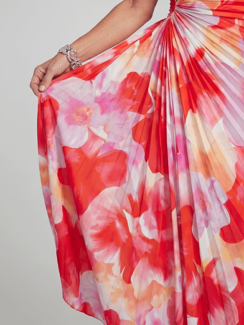 Taya™ | One Shoulder Pleated Bodice Midi Dress - Rosalie and Grace