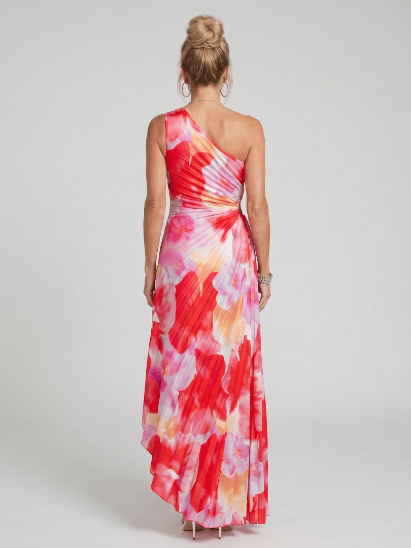 Taya™ | One Shoulder Pleated Bodice Midi Dress - Rosalie and Grace