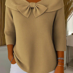 Tivella™ | Sweater with Bow and Round Neckline - Rosalie and Grace