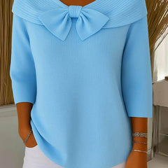 Tivella™ | Sweater with Bow and Round Neckline - Rosalie and Grace
