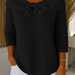 Tivella™ | Sweater with Bow and Round Neckline - Rosalie and Grace
