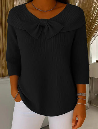 Tivella™ | Sweater with Bow and Round Neckline - Rosalie and Grace