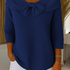 Tivella™ | Sweater with Bow and Round Neckline - Rosalie and Grace