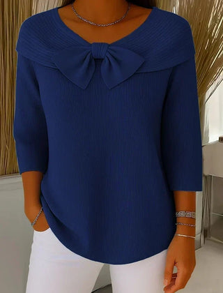 Tivella™ | Sweater with Bow and Round Neckline - Rosalie and Grace