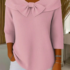Tivella™ | Sweater with Bow and Round Neckline - Rosalie and Grace