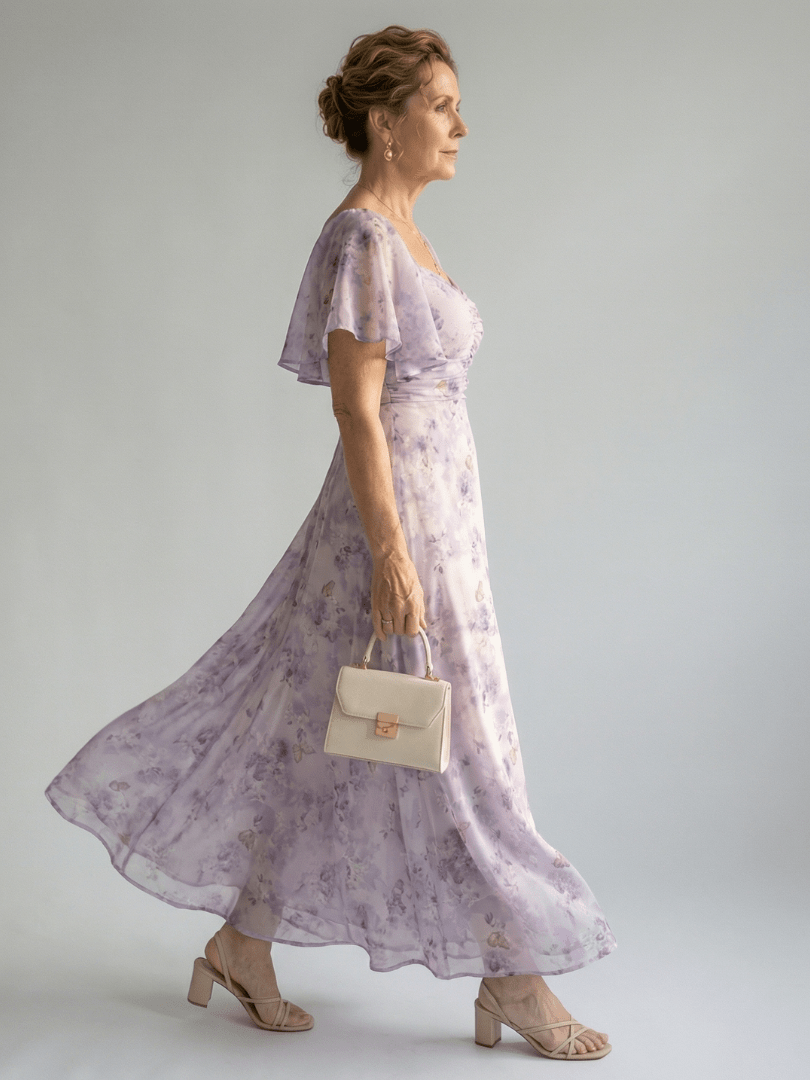 Vaelis™ | Flutter Sleeve Midi Dress - Rosalie and Grace