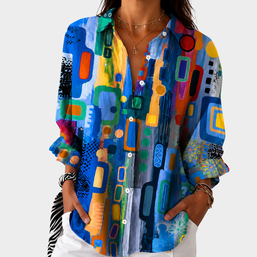 Vibrant Mosaic Statement Blouse - Rosalie and Grace