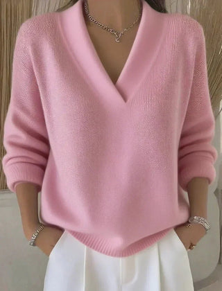 Vivelle™ | Relaxed V-Neck Sweater - Rosalie and Grace