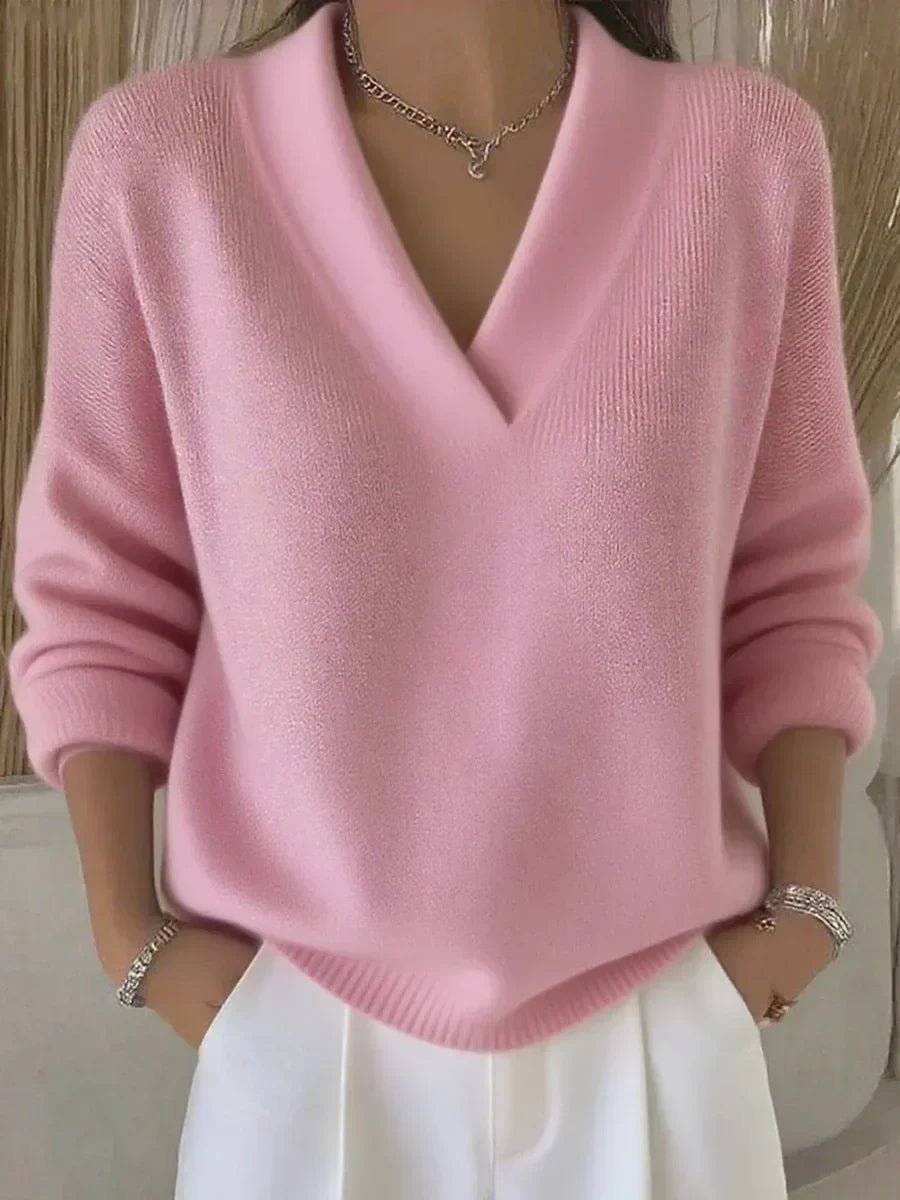 Vivelle™ | Relaxed V-Neck Sweater - Rosalie and Grace