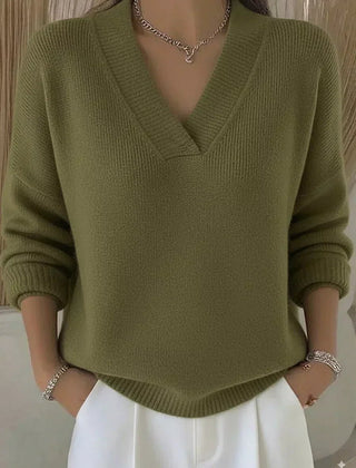 Vivelle™ | Relaxed V-Neck Sweater - Rosalie and Grace