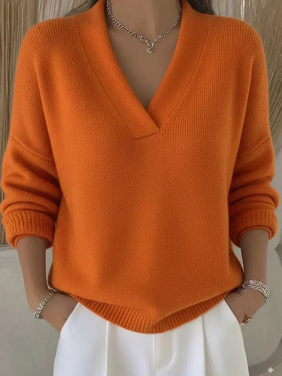 Vivelle™ | Relaxed V-Neck Sweater - Rosalie and Grace