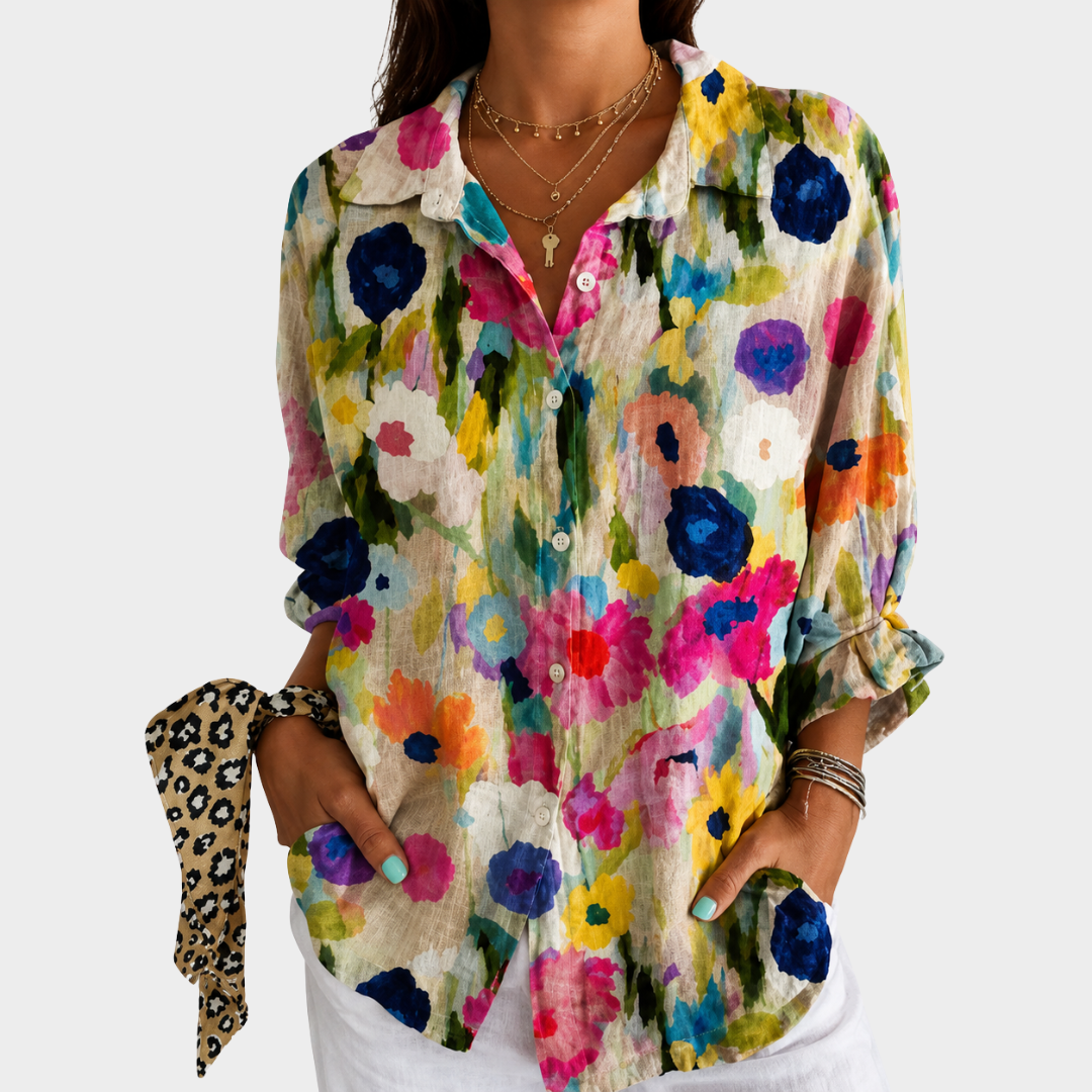 Watercolor Meadow Bloom Blouse - Rosalie and Grace