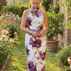 Zinnara™ | Halter Neck Floral Print Midi Dress - Rosalie and Grace