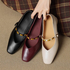 Zyra Leather Flats - Rosalie and Grace