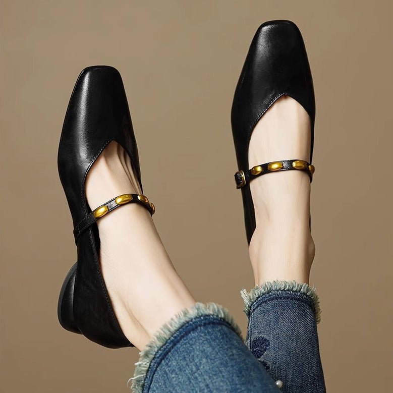 Zyra Leather Flats - Rosalie and Grace