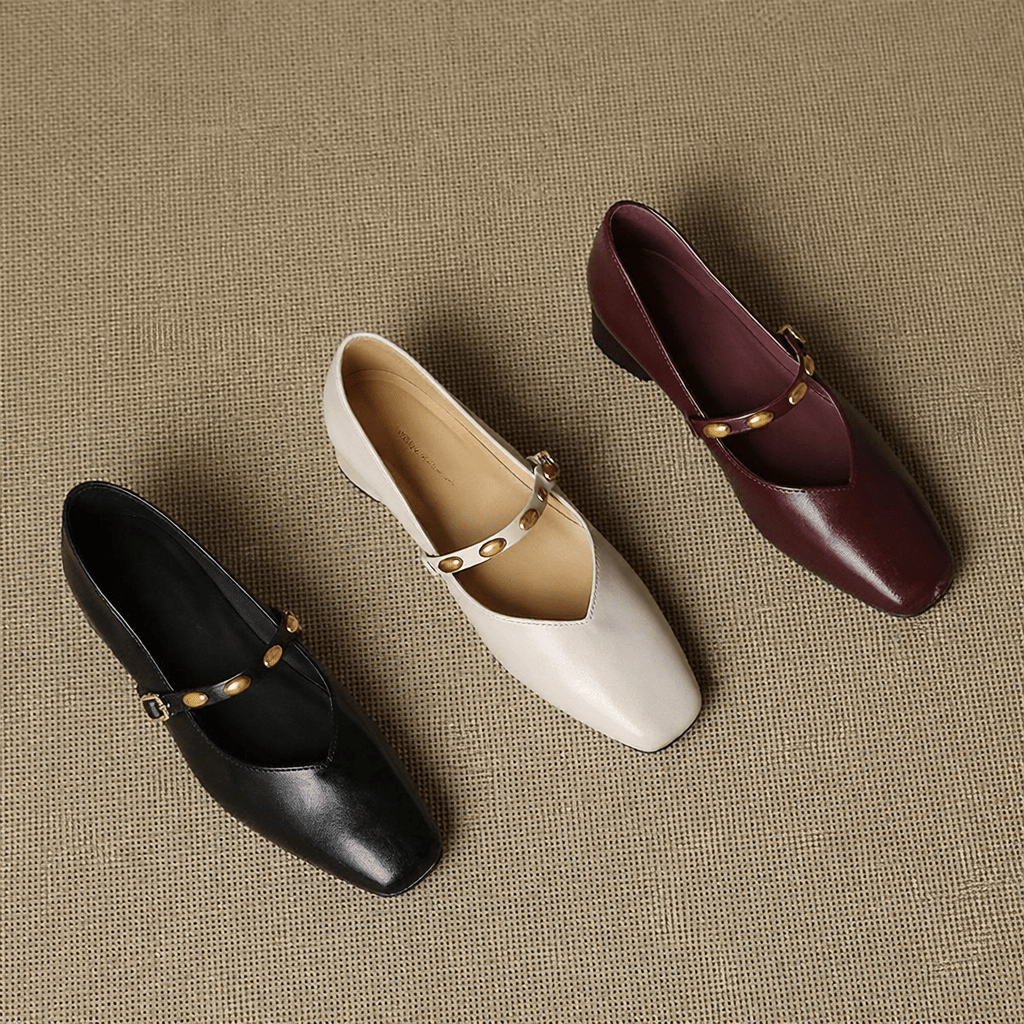 Zyra Leather Flats - Rosalie and Grace