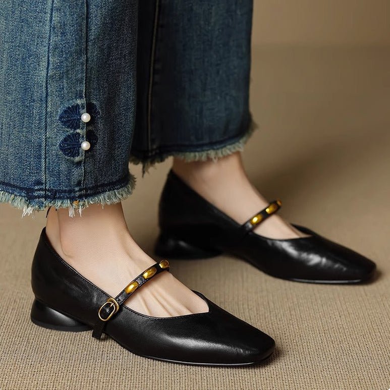 Zyra Leather Flats - Rosalie and Grace